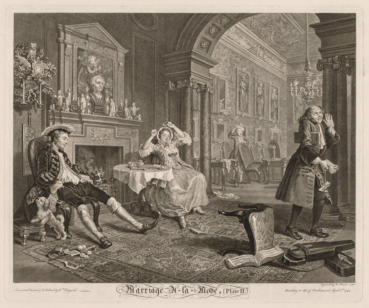 Casamento na moda: Prato II de William Hogarth