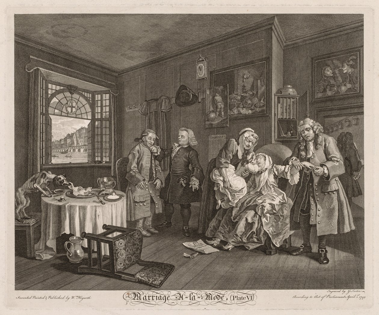 Casamento à moda: A morte da condessa, 1745. de William Hogarth