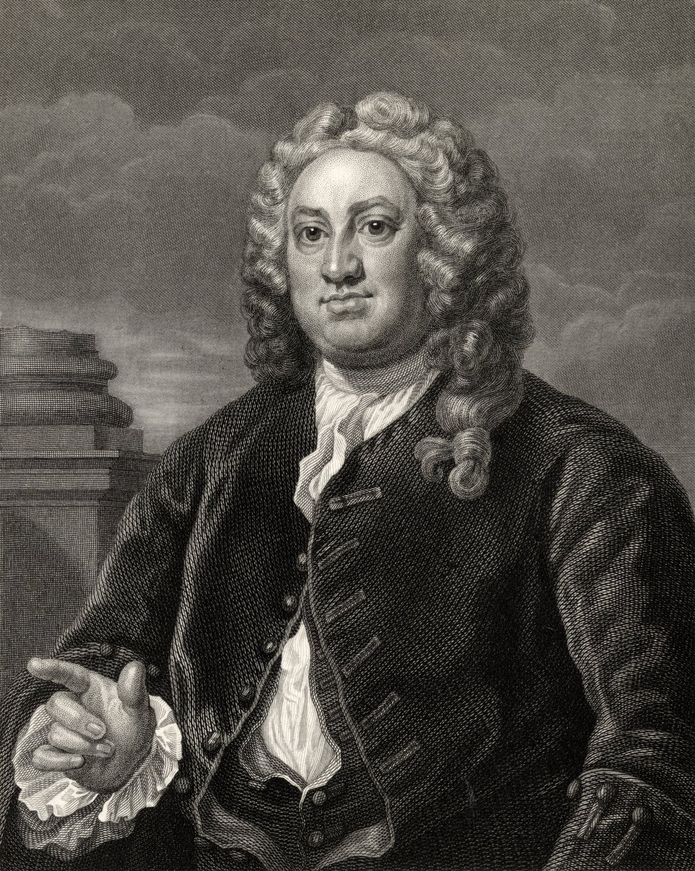 Martin Folkes, gravado por R. Hart, de "The Works of Hogarth", publicado em 1833 de William Hogarth