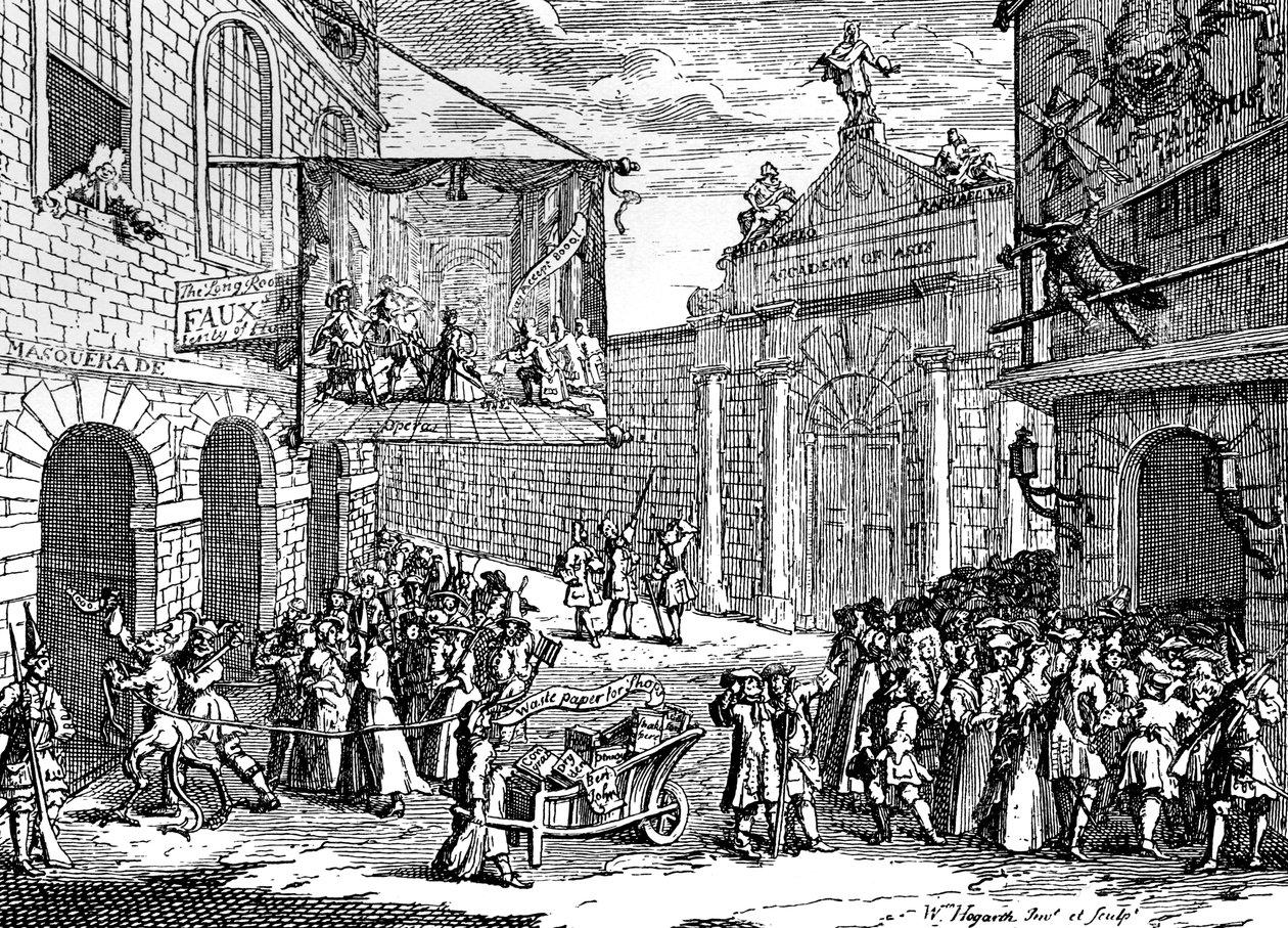 Mascaradas e óperas, 1724. de William Hogarth