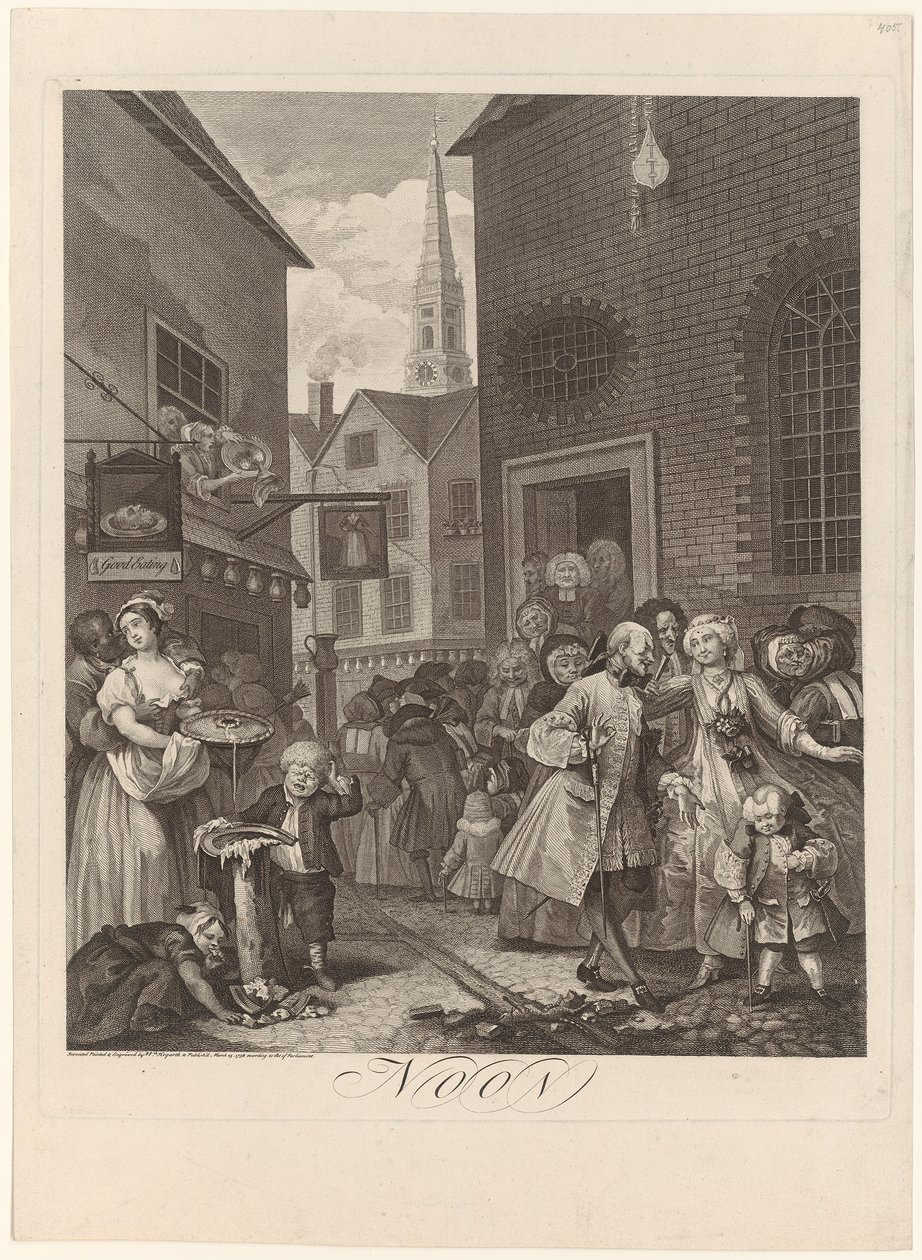 Meio-dia, página 2 do episódio «Quatro momentos do dia» de William Hogarth