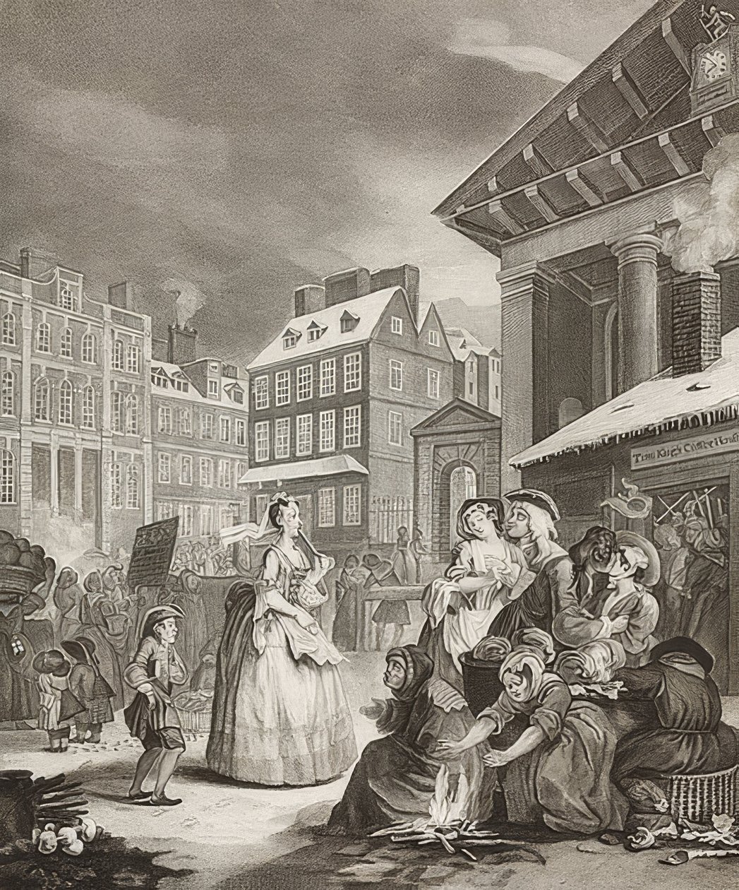 Bom dia. De: As quatro épocas do dia. 1738 de William Hogarth
