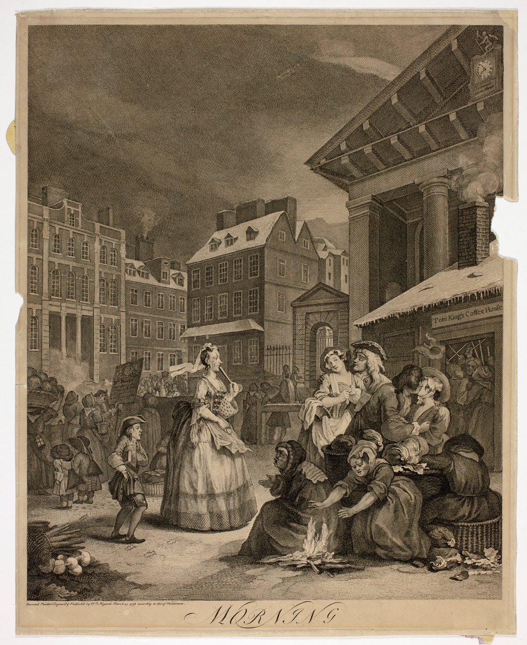 Manhã, prato um de The Four Times of the Day de William Hogarth