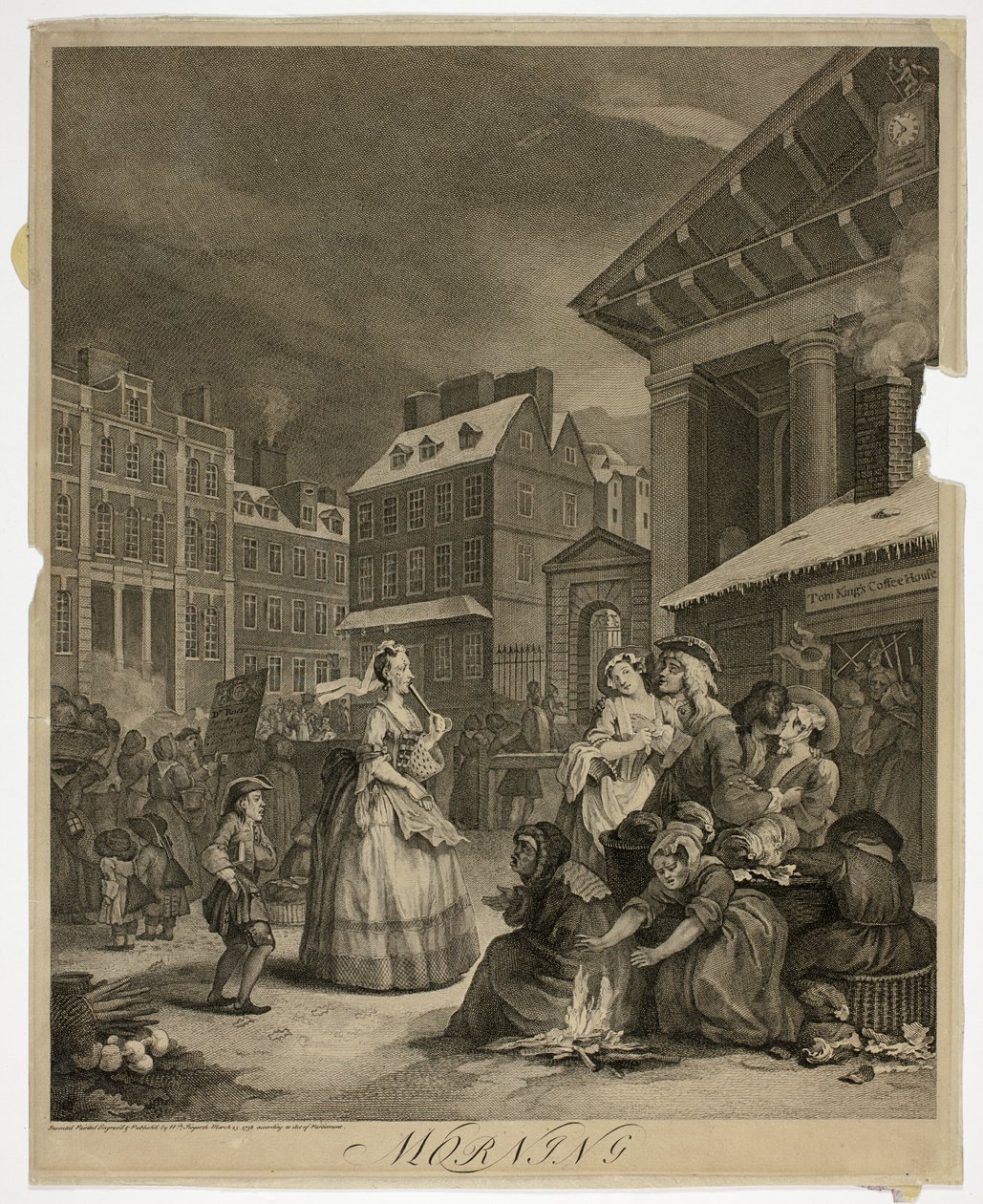 Manhã, prato um de The Four Times of the Day de William Hogarth