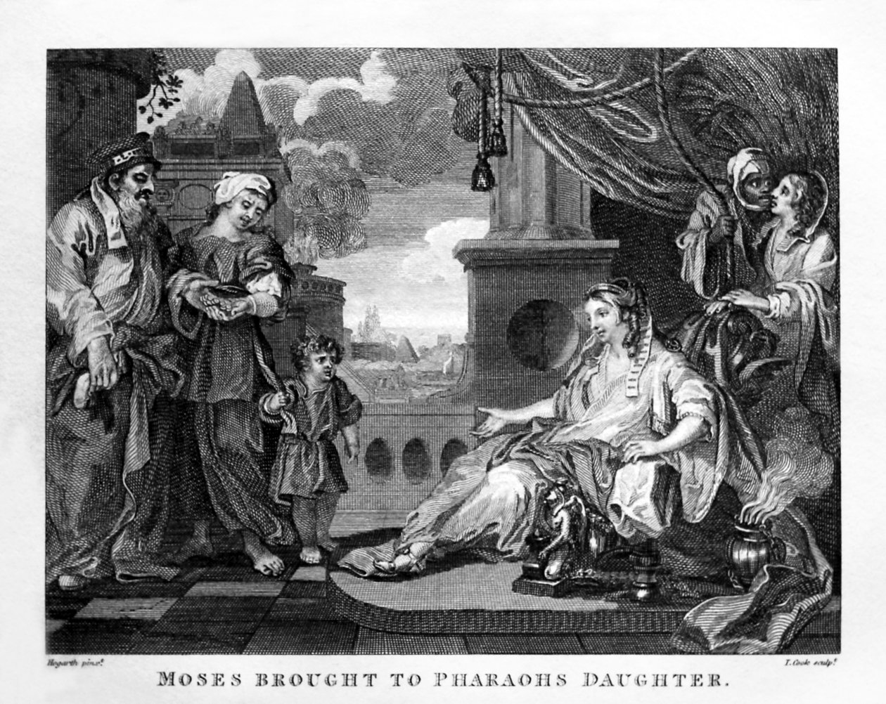 Moisés trazido à filha do Faraó por William Hogarth de William Hogarth