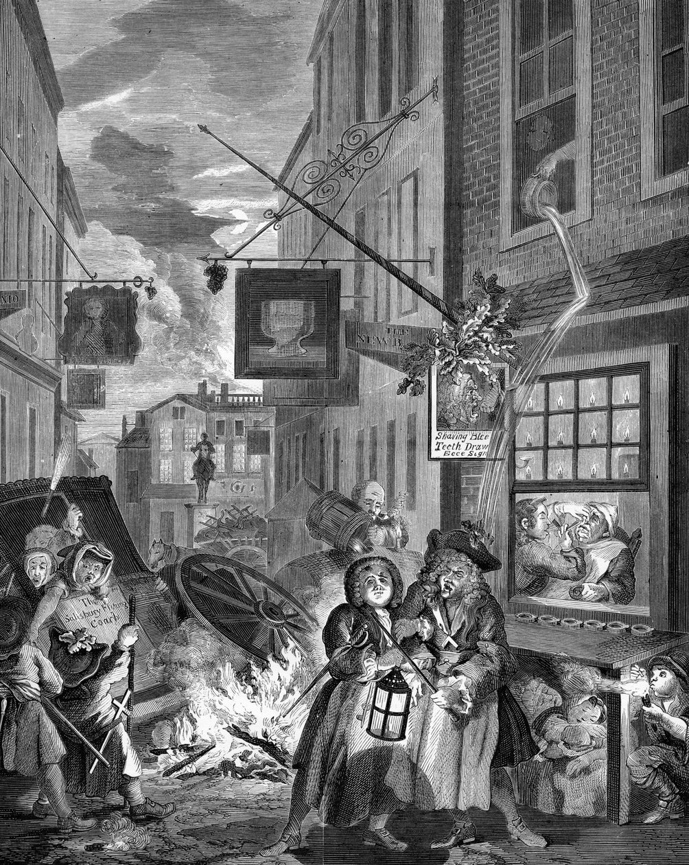 Noite - Londres de William Hogarth