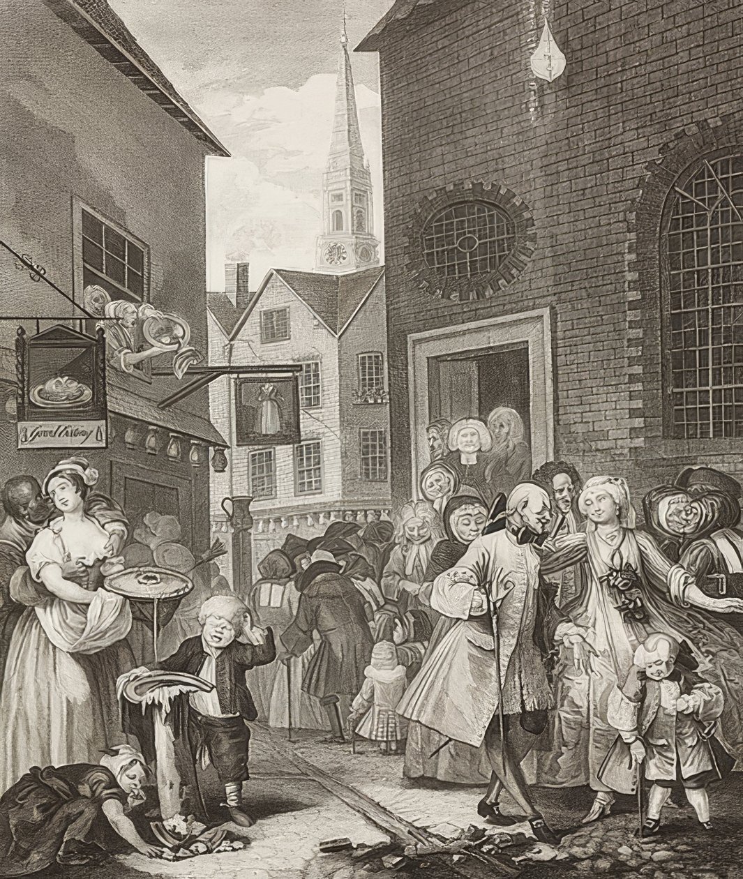Meio-dia - meio-dia. De: As quatro épocas do dia. 1738 de William Hogarth
