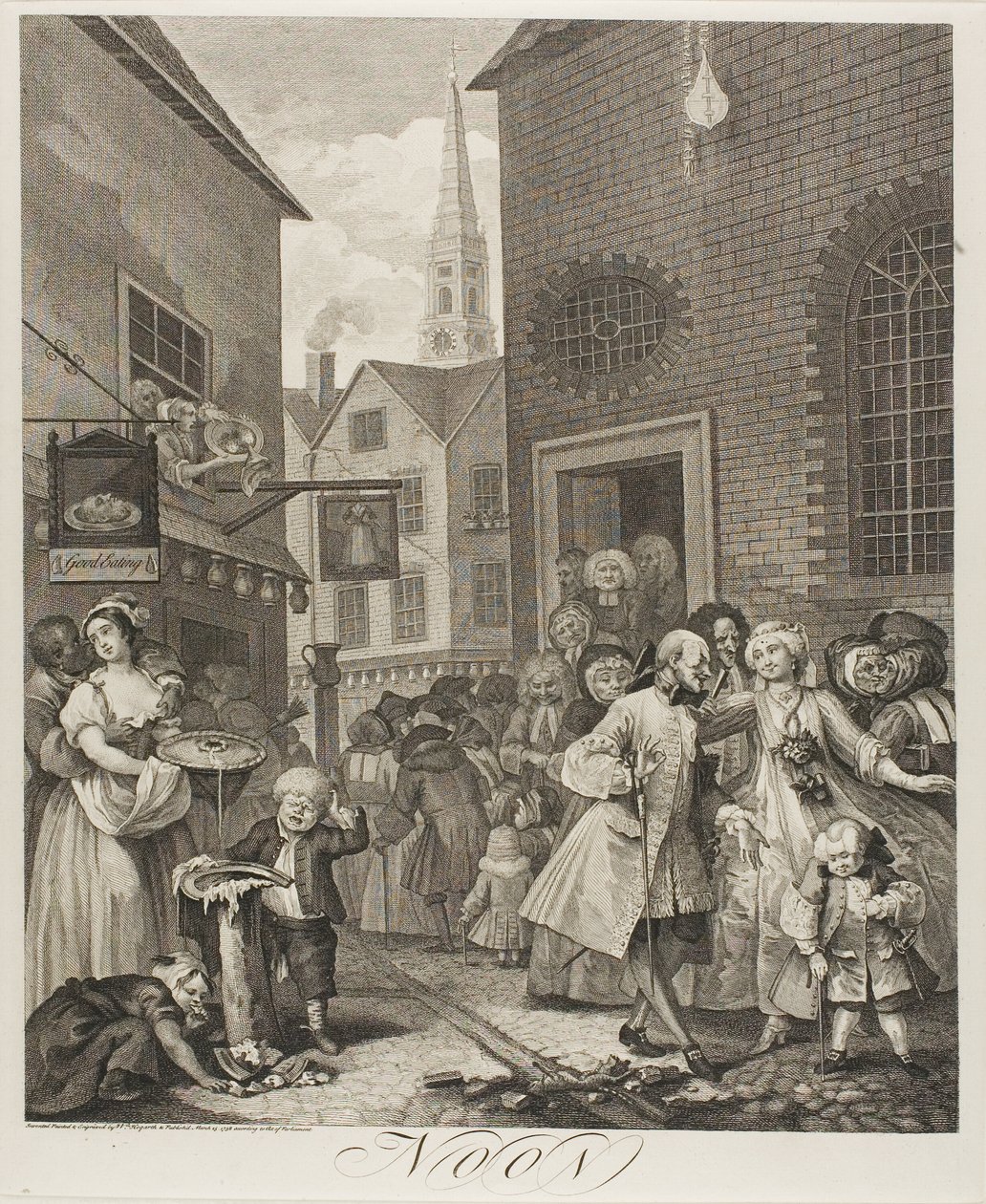 Meio-dia, prato dois de The Four Times of the Day de William Hogarth