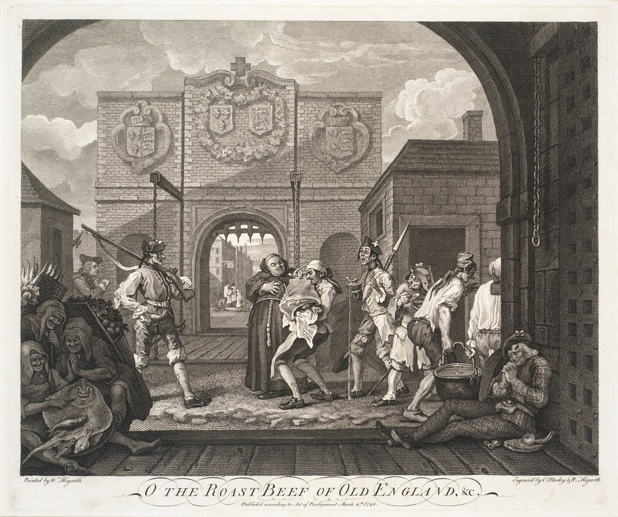Ó a carne assada da velha Inglaterra de William Hogarth