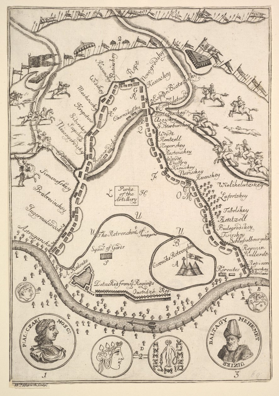 Parke do Artillary Aubry de La Mottrayes Viaja por toda a Europa, Ásia e int ..., 1723-24. de William Hogarth
