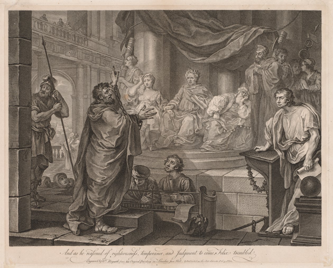 Paul antes de Félix Large Plate, 1752. de William Hogarth