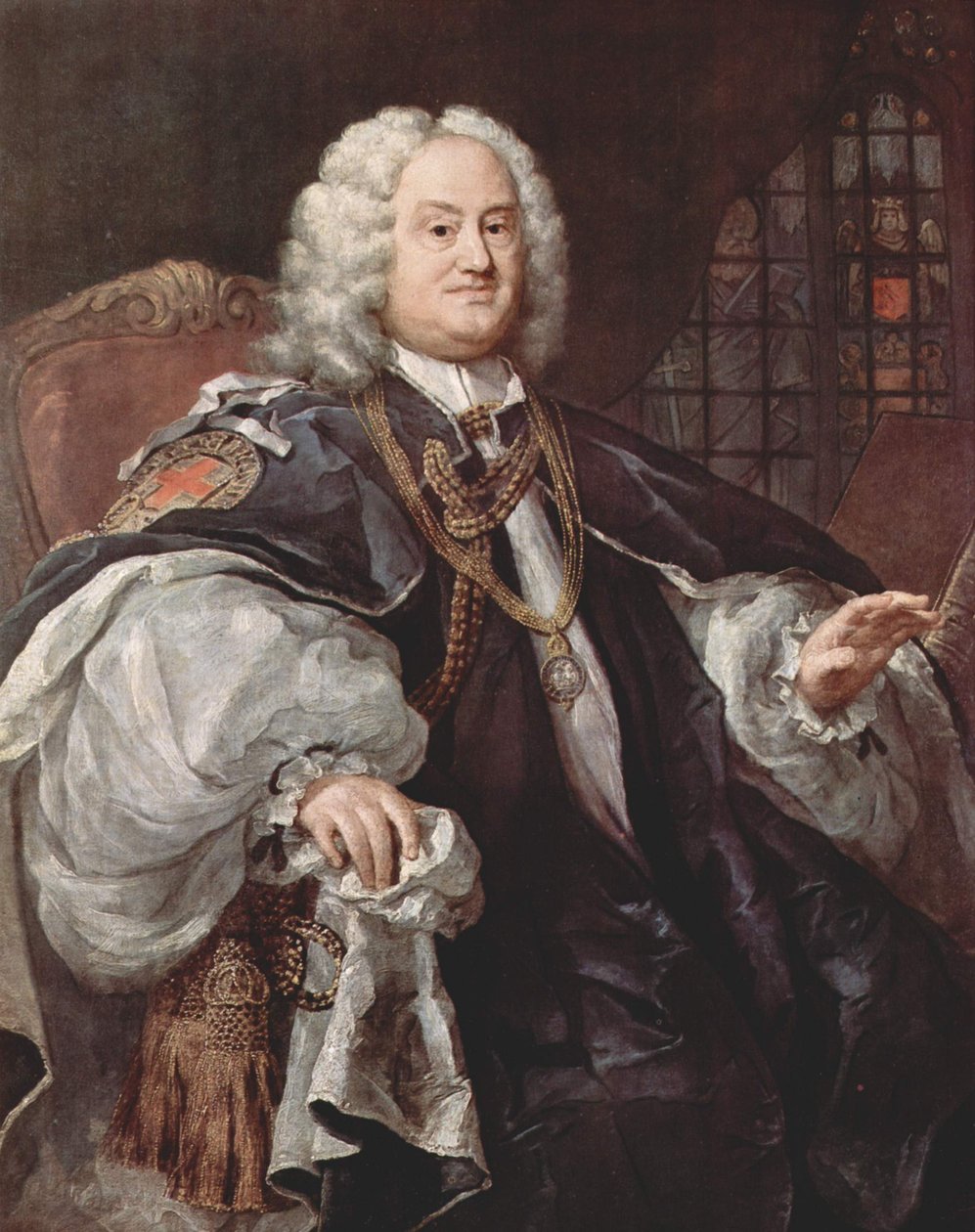 Retrato de Benjamin Hoadly (1676-1761), clérigo inglês, foi sucessivamente bispo de Bangor, Hereford, Salisbury e Winchester de William Hogarth