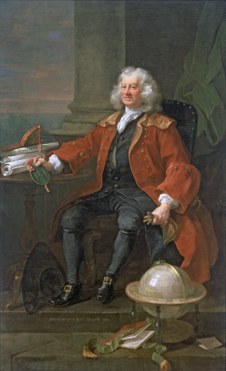 Retrato do capitão Coram (c.1668-1751) 1740 de William Hogarth