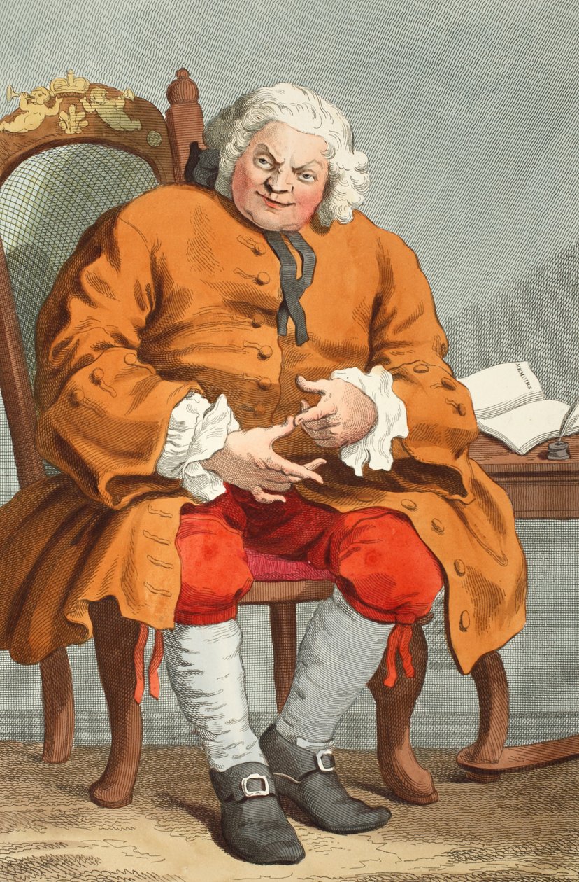 Retrato de Simon Fraser, Lord Lovat, 25 de Agosto de 1746, ilustração de "Hogarth Restored": As obras inteiras do célebre William Hogarth, re-gravadas por Thomas Cook