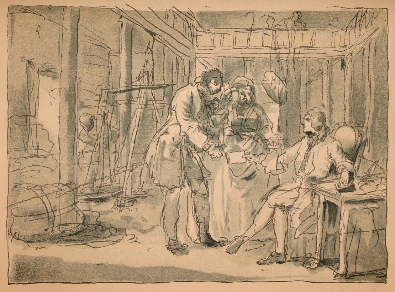 Esboço rejeitado para Indústria e Ociosidade, 1747 de William Hogarth