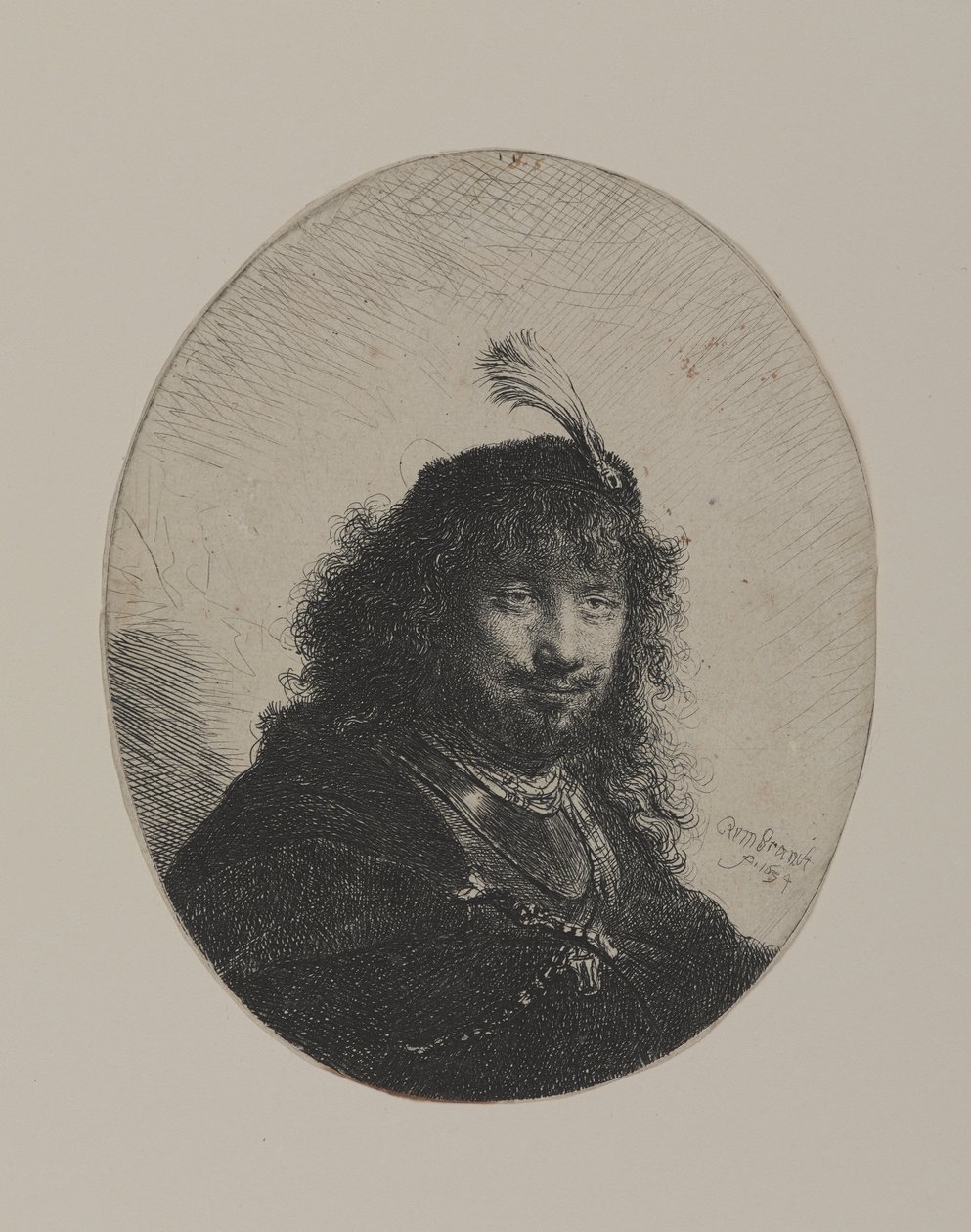Rembrandt com tampa emplumada e sabre abaixado de William Hogarth