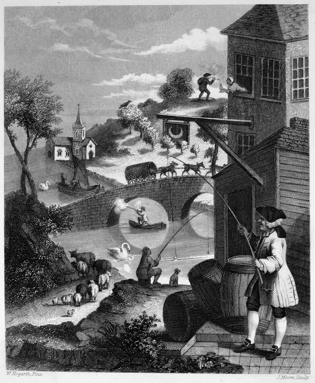 Sátira na Perspectiva Falsa de William Hogarth