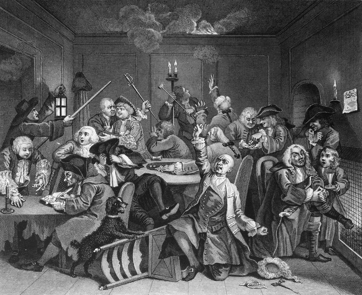 Cena VI: O Rake na Casa de Jogos de William Hogarth