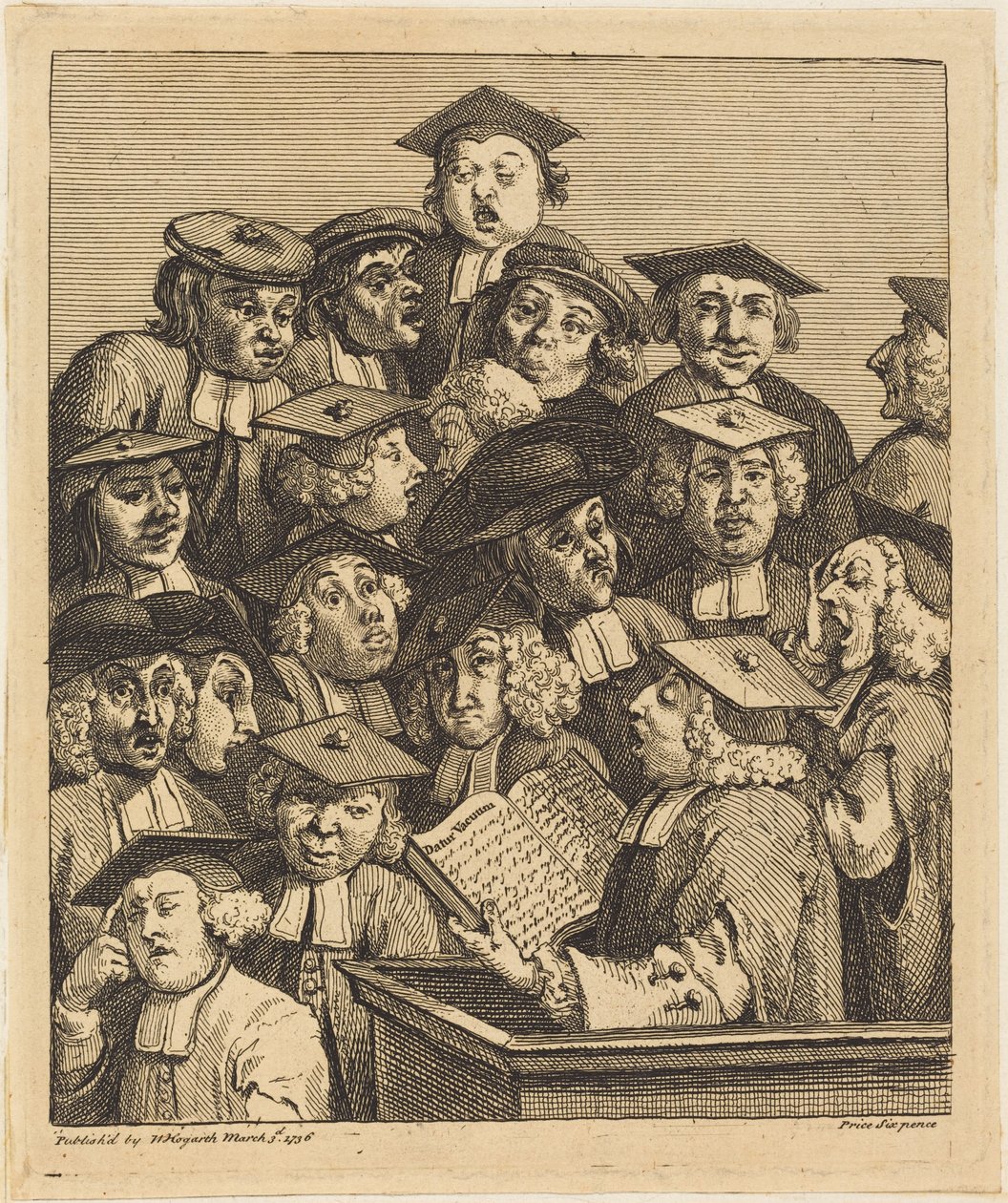 Eruditos numa conferência de William Hogarth