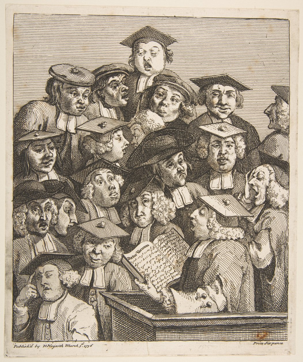 Estudiosos em uma palestra, 3 de março de 1736. de William Hogarth