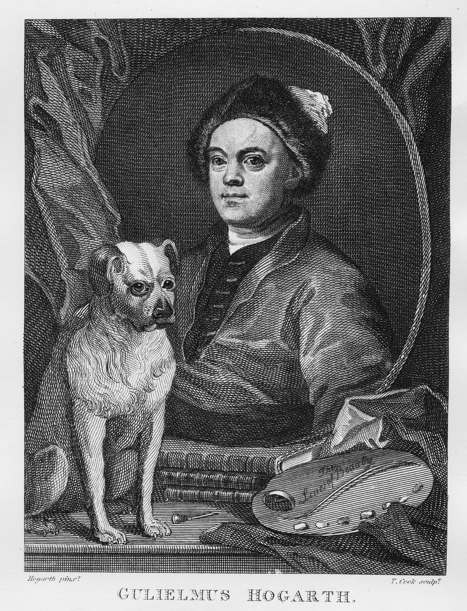 Auto-retrato, gravado por T. Cook, 1809 de William Hogarth