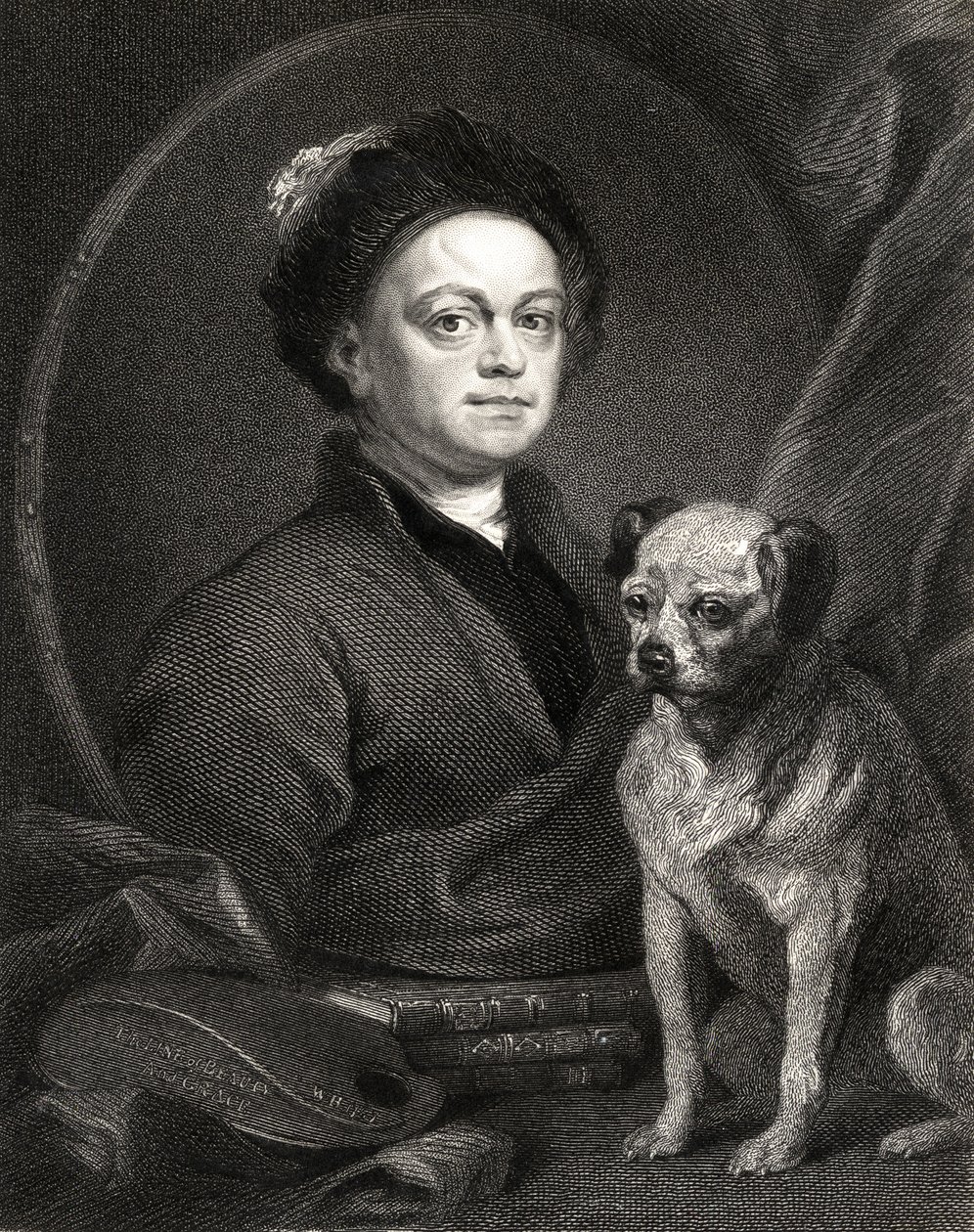 Auto-retrato, da Galeria de Retratos, publicado em 1833 de William Hogarth