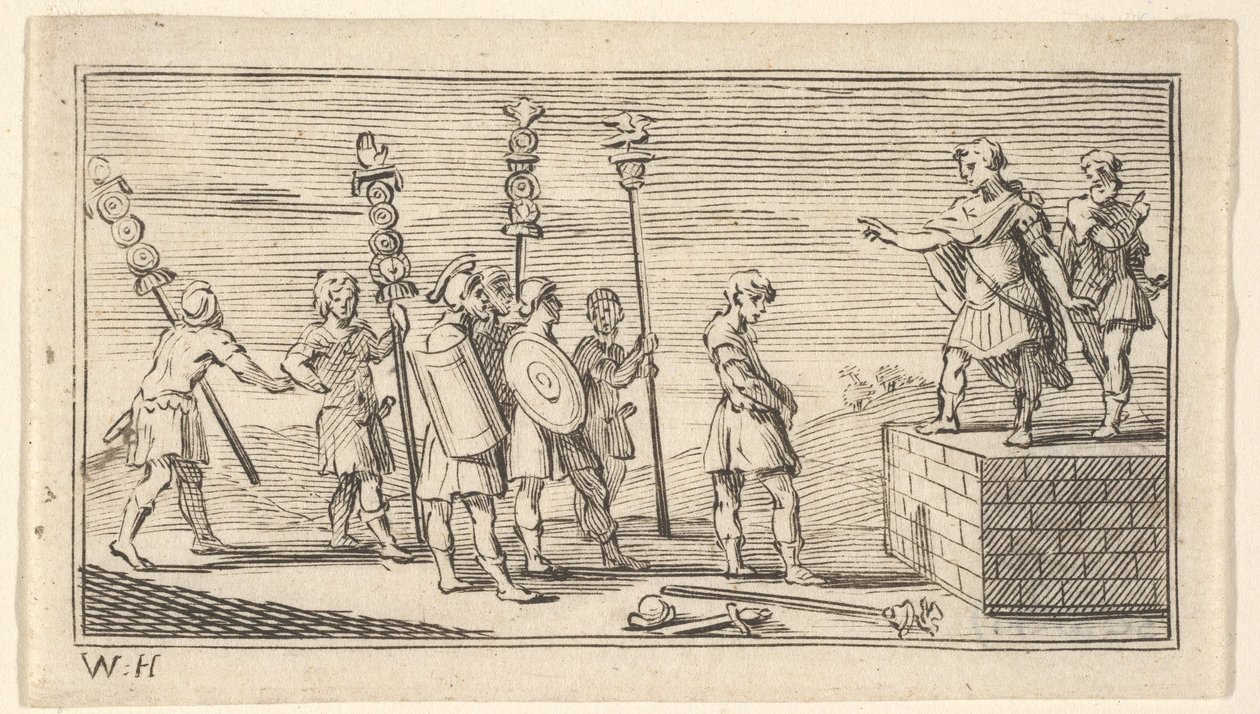 Descarga vergonhosa John Beaver, castigos militares romanos, 1725, depois de 1725. de William Hogarth