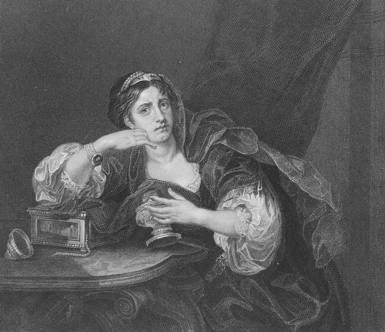 Sigismonda com o coração do marido, gravado por TW Shaw, de "The Works of Hogarth", publicado em 1833 (lito) de William Hogarth