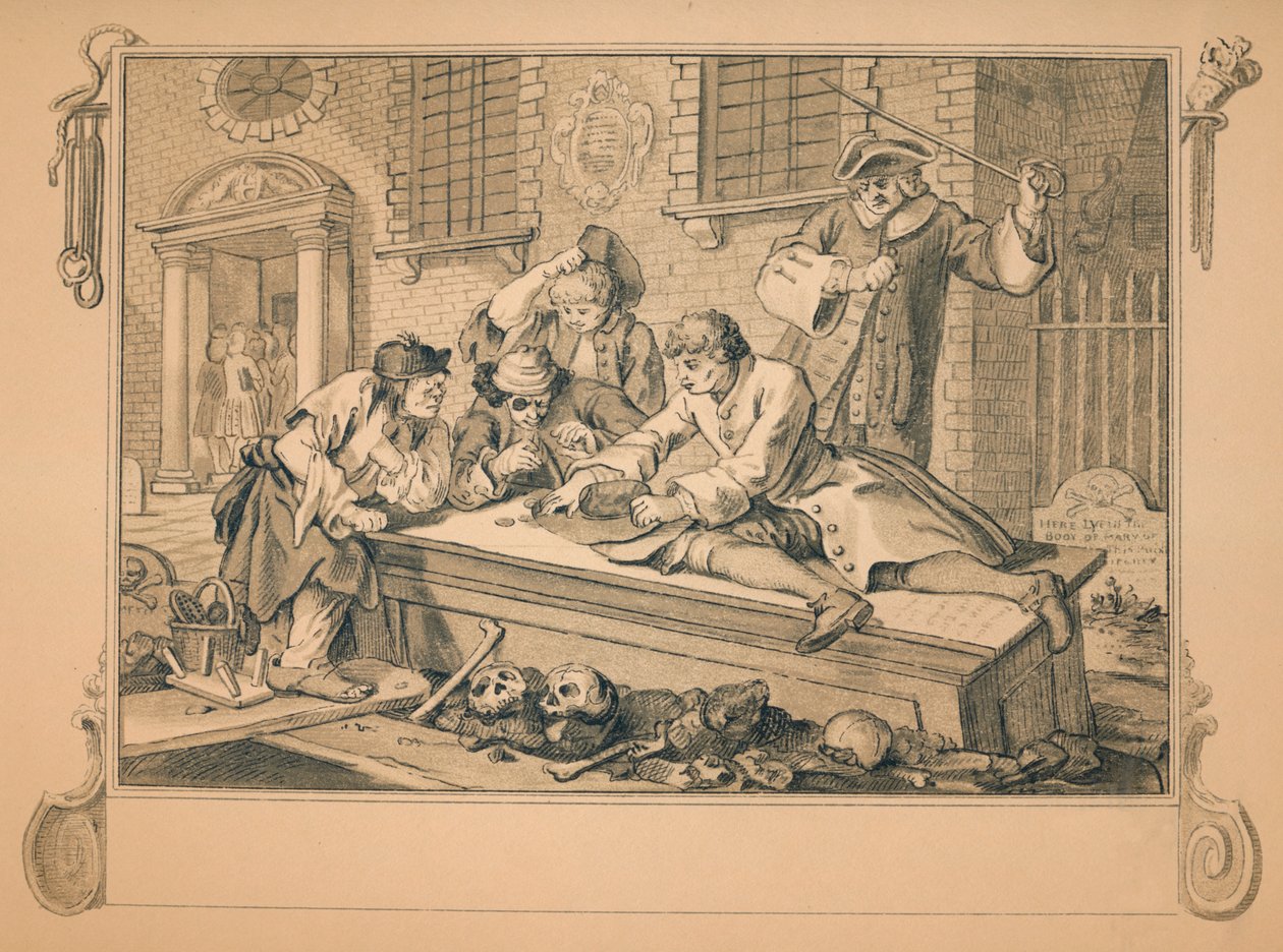 Esboço para a indústria e a ociosidade - ilustração III, 1747 de William Hogarth
