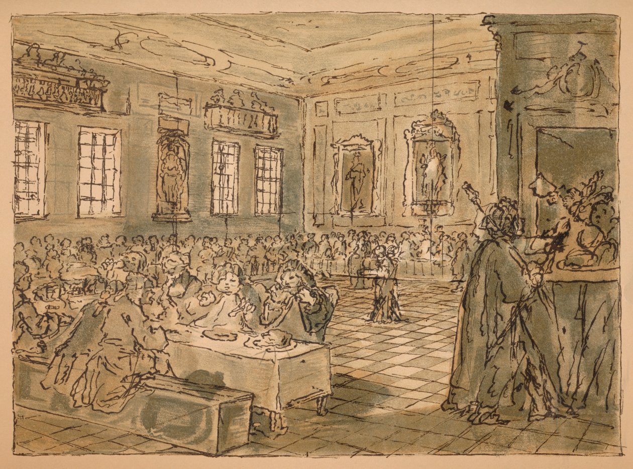 Esboço para a indústria e a ociosidade - Placa VIII, 1747 de William Hogarth