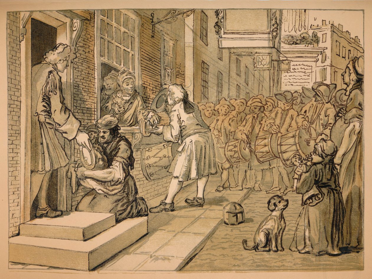 Esboço para a indústria e a ociosidade - Ilustração VI, 1747 de William Hogarth