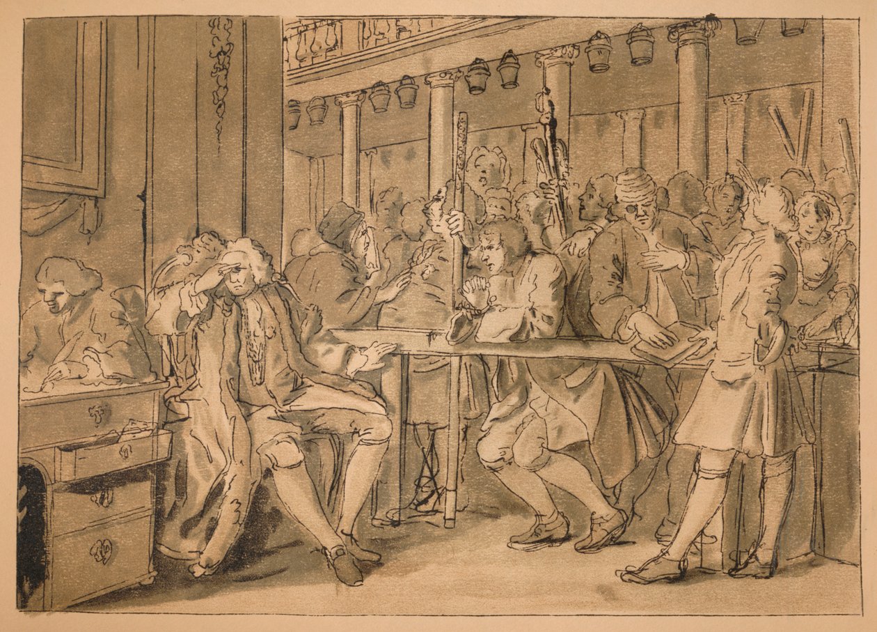 Esboço para indústria e ociosidade - Placa X, 1747 de William Hogarth