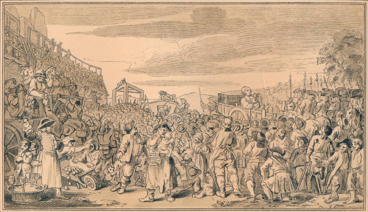 Esboço para a placa XI da indústria e da ociosidade, 1747 de William Hogarth