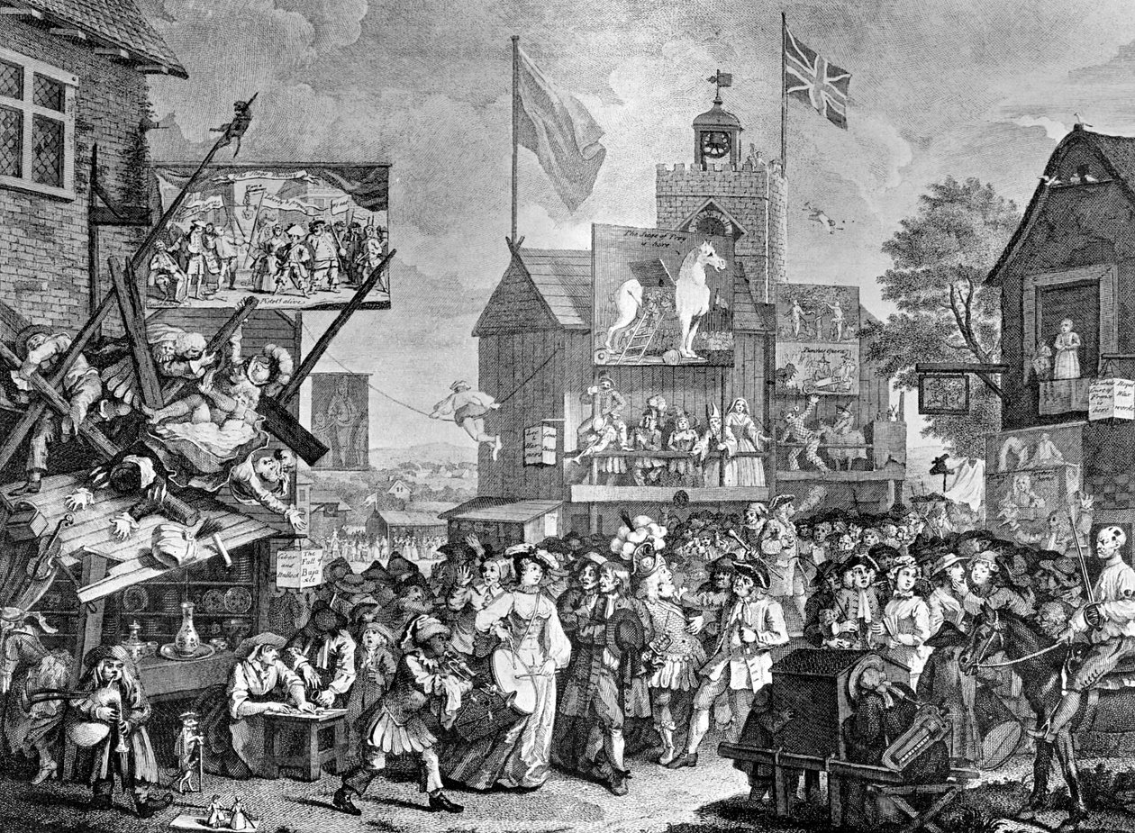 Feira de Southwark, 1733. de William Hogarth