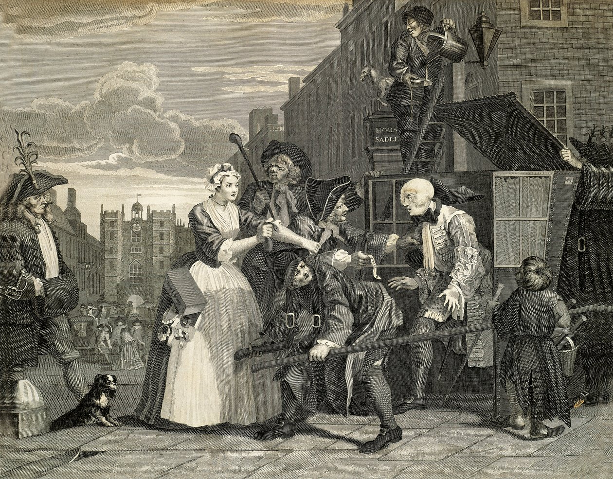 Cenas de rua em Londres, de William Hogarth (1697-1764), gravura, Inglaterra de William Hogarth