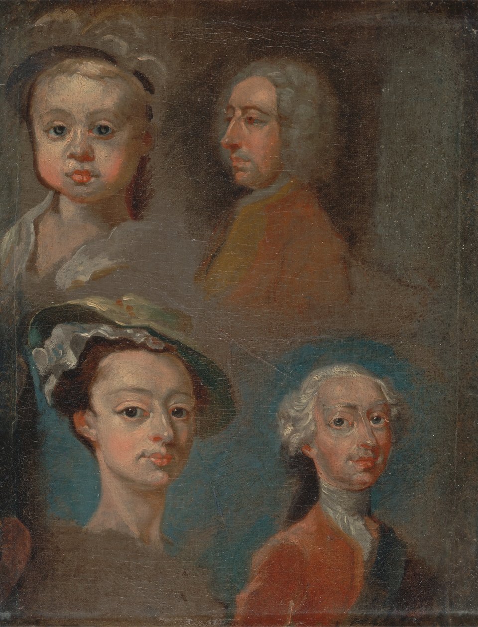 Estudos de cabeças, ca. 1733. de William Hogarth