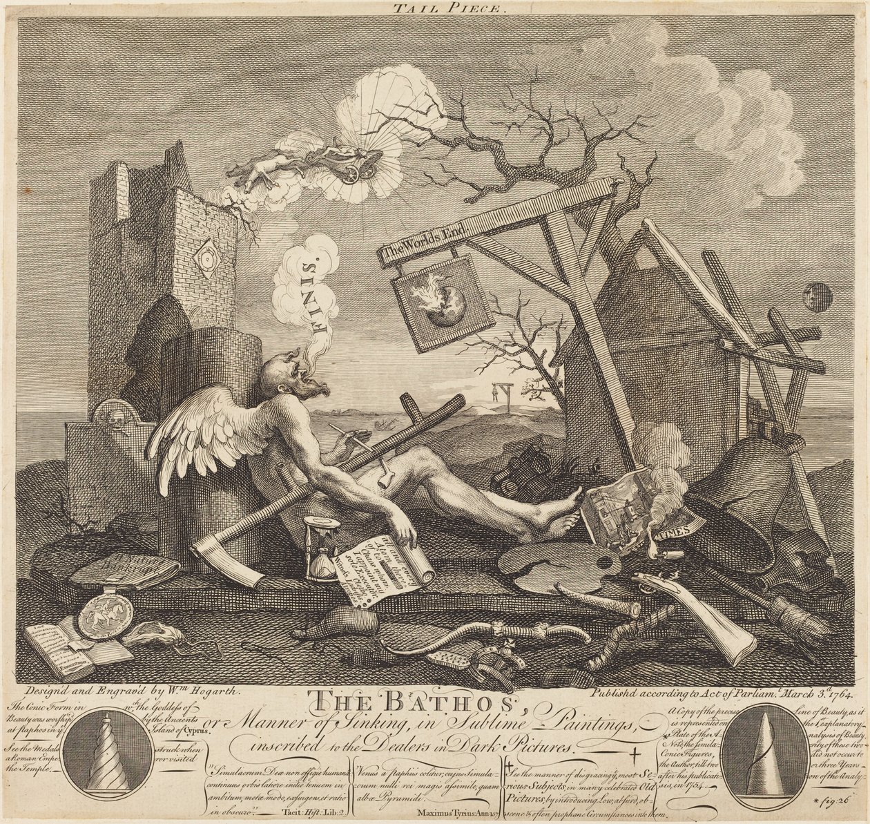 Tailpiece, ou The Bathos de William Hogarth