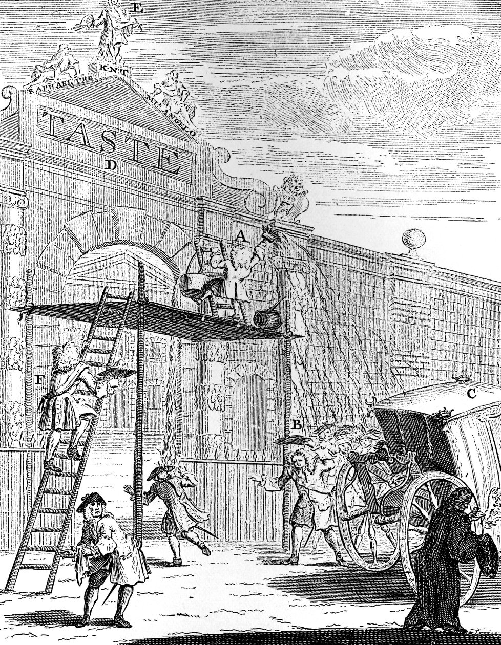 Gosto: O Portão da Casa Burlington, 1731. de William Hogarth