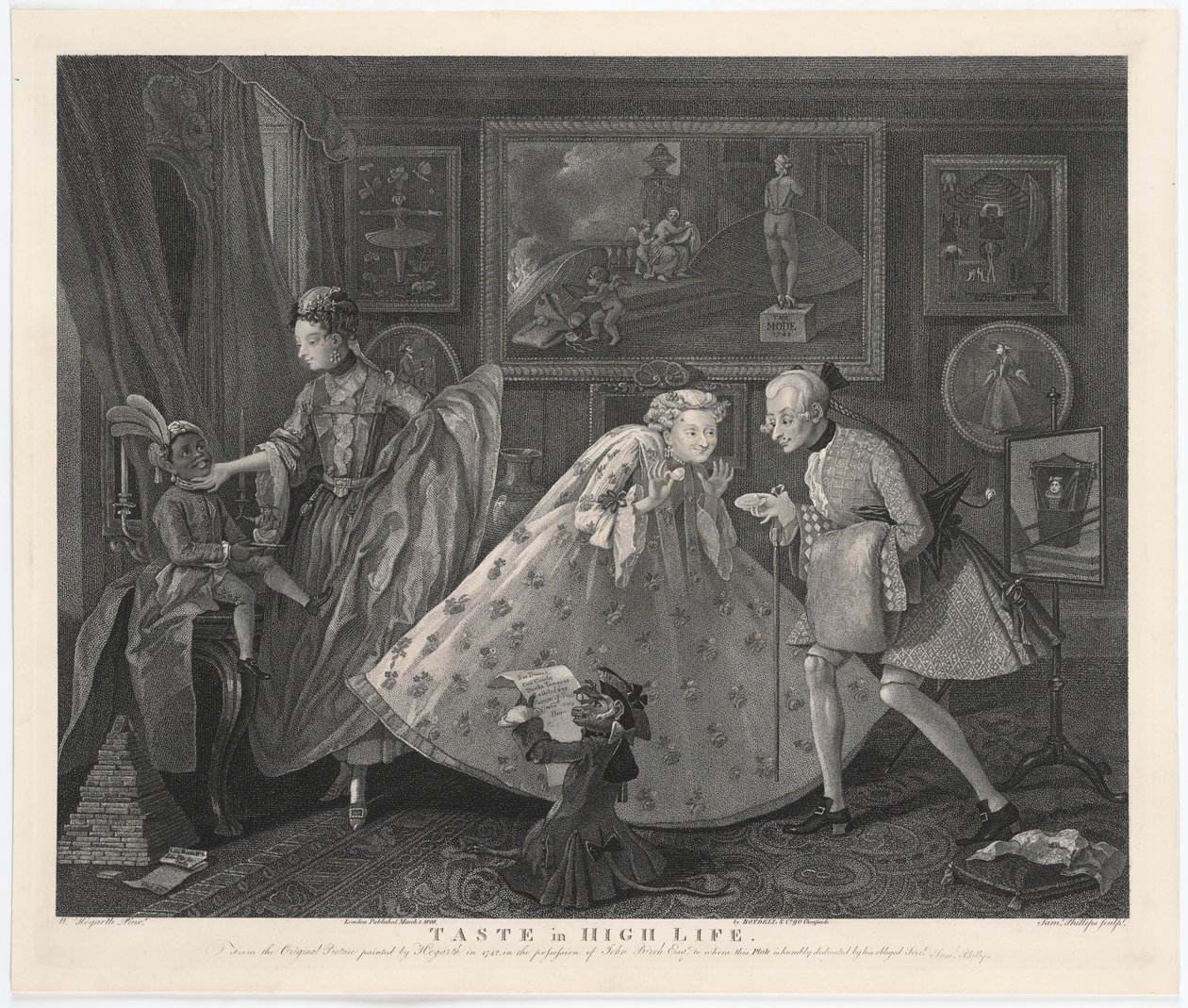 Gosto em alta vida, gravada por Samuel Phillips, 1808 de William Hogarth