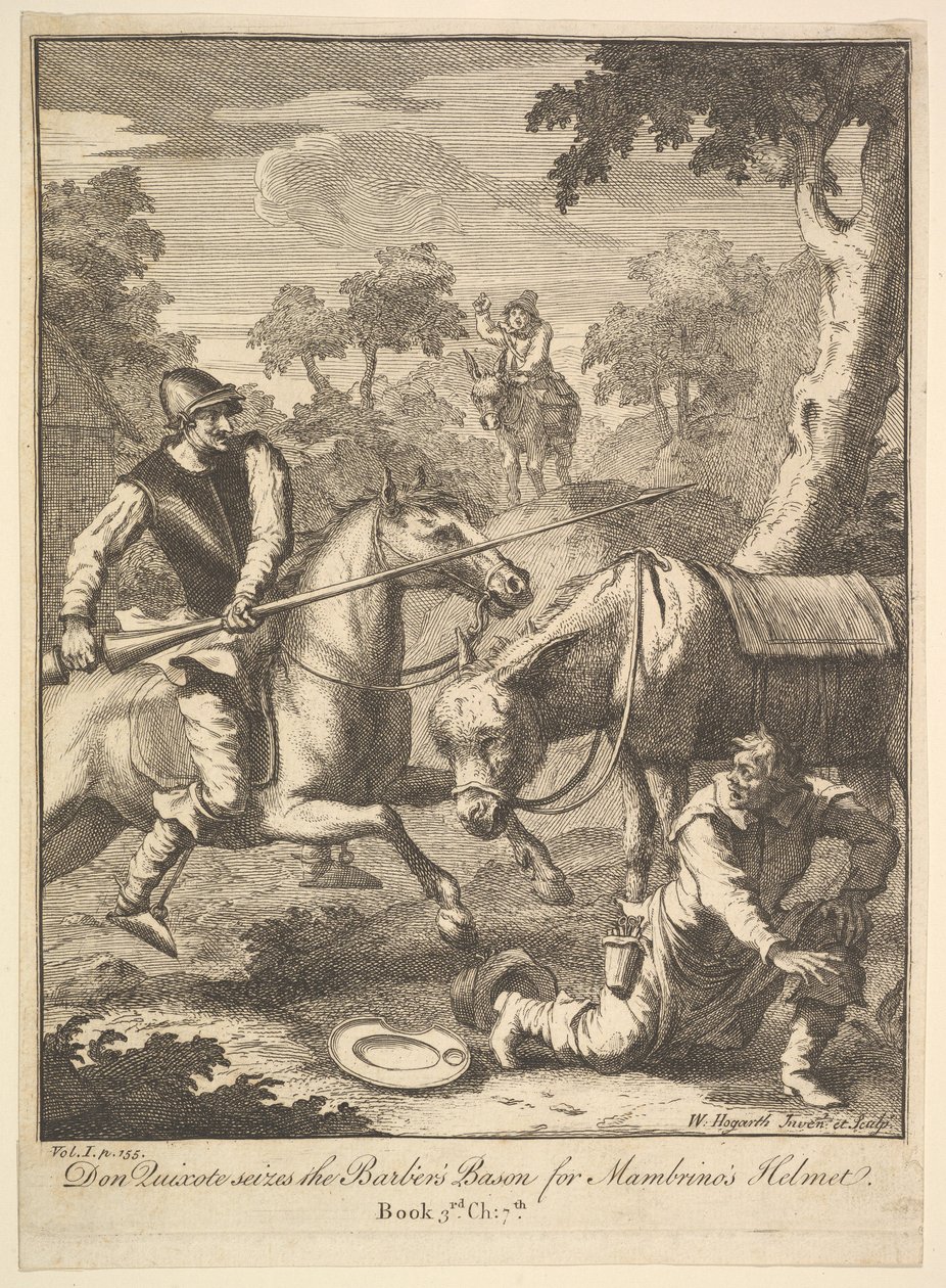 Capacete A Aventura dos Mambrinos Seis ilustrações para Dom Quixote, 1756 ou depois. de William Hogarth