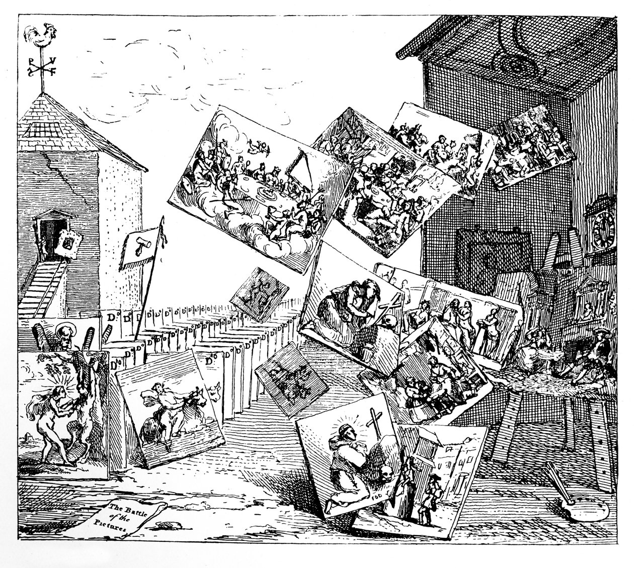 A Batalha das Imagens, 1745. de William Hogarth