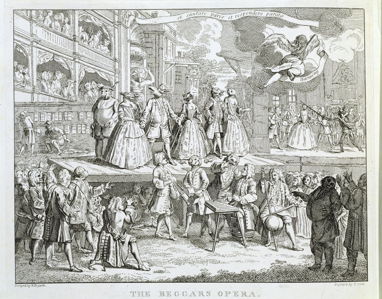 A Ópera do Mendigo, gravada por Thomas Cook (1744-1818) de William Hogarth
