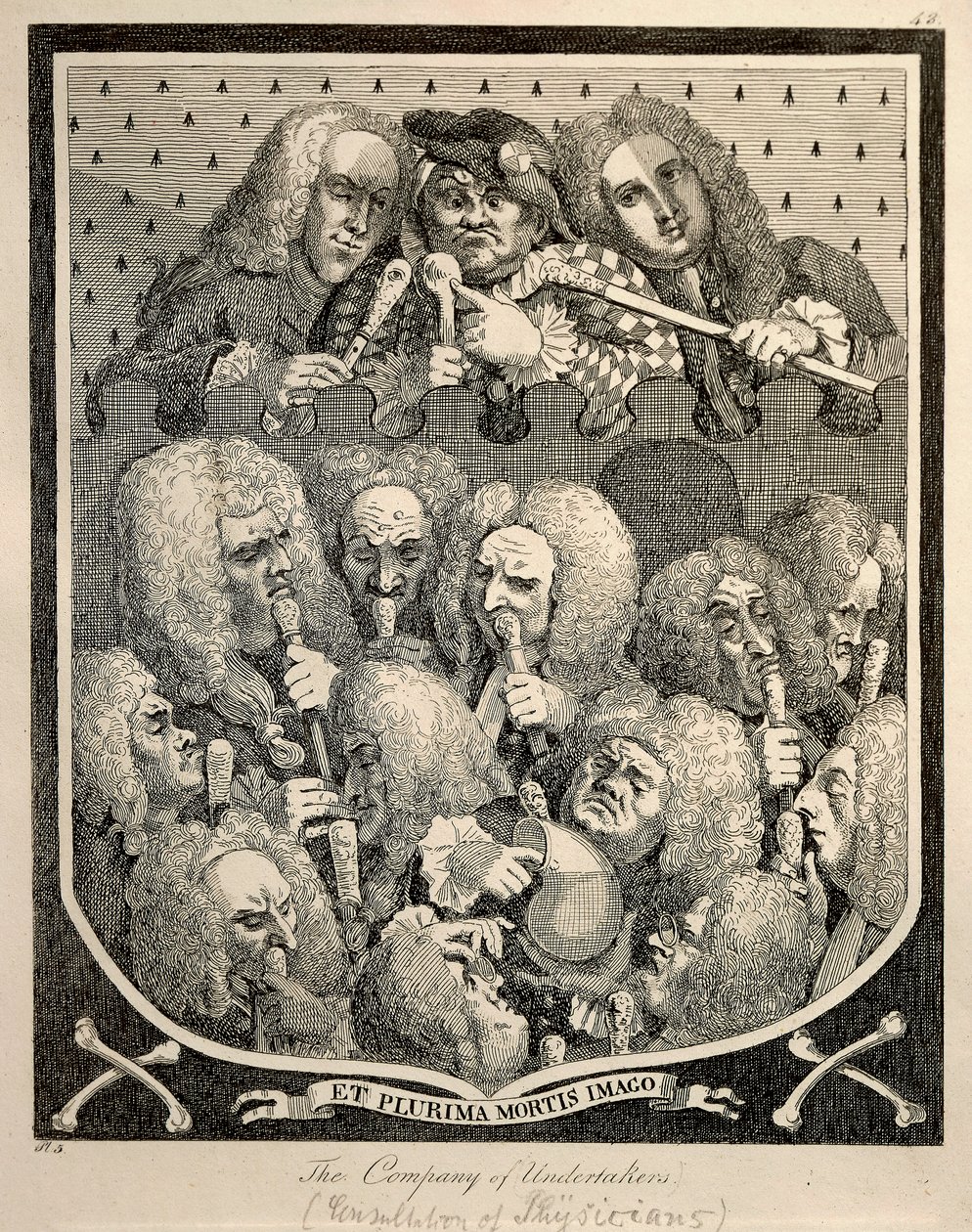 A Empresa de Empreendedores por Georg Friedrich Haendel, gravura caricatural de William Hogarth de William Hogarth