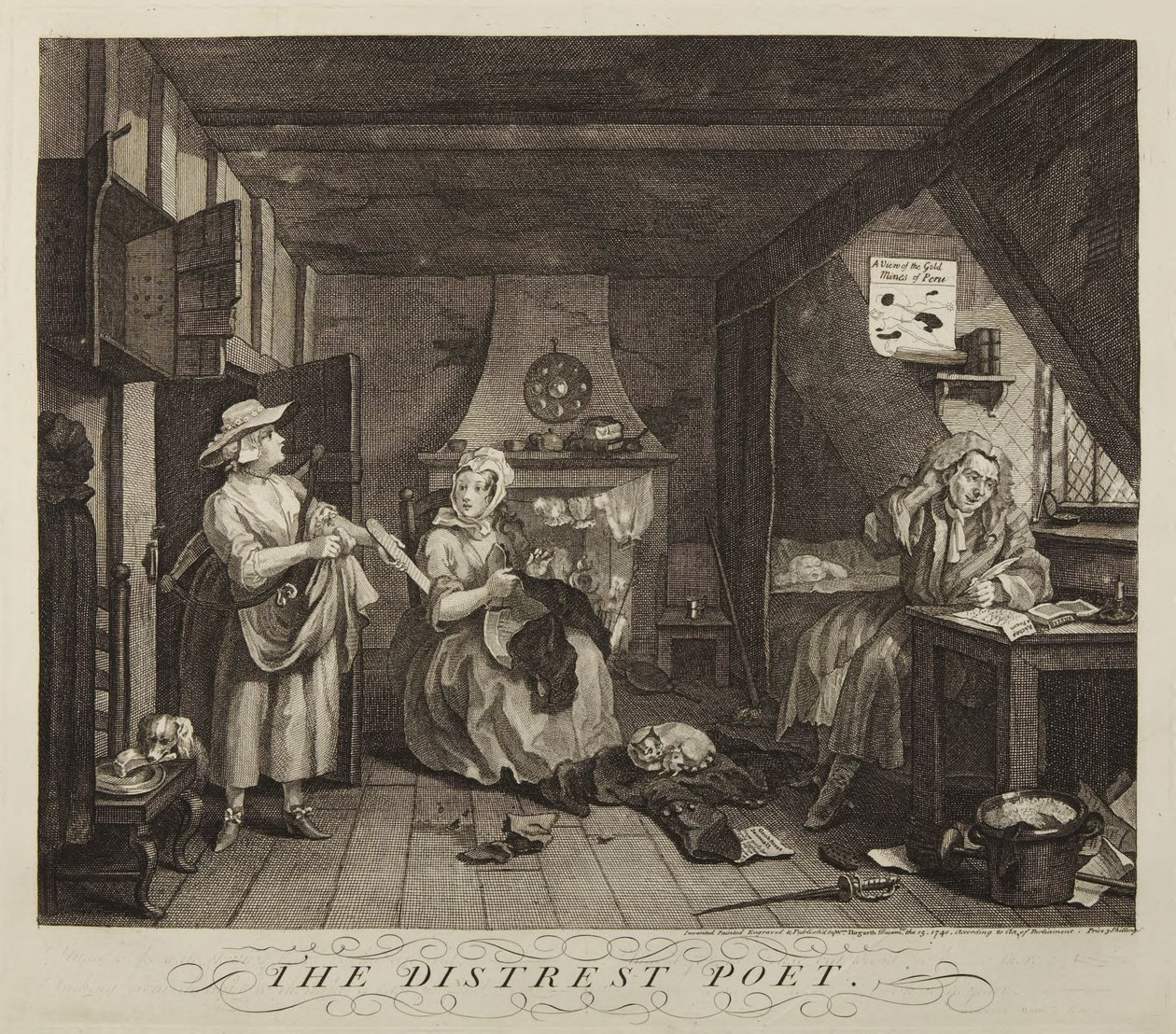 O Poeta Angustiado de William Hogarth