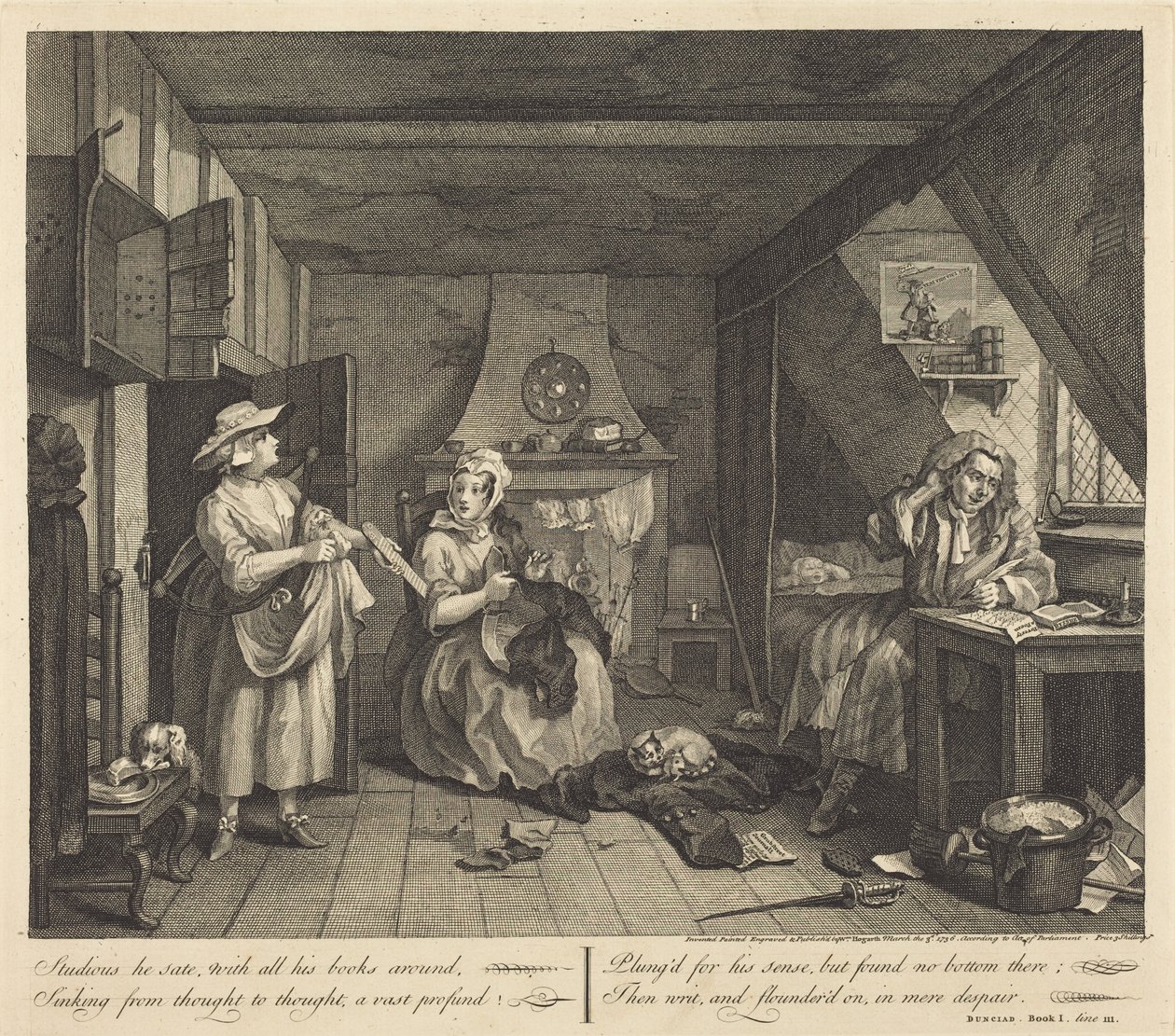 O poeta aflito de William Hogarth