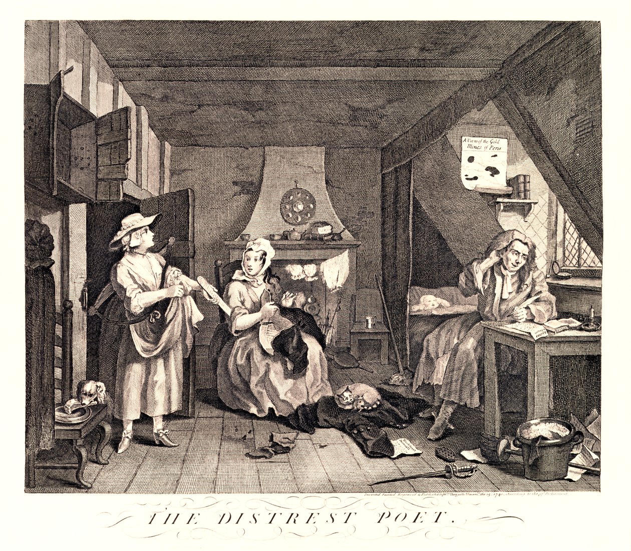 O poeta da distração, 1741 de William Hogarth