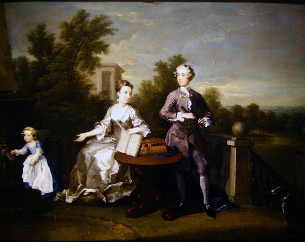 A Família Edwards Hamilton no seu Terraço em Kensington de William Hogarth