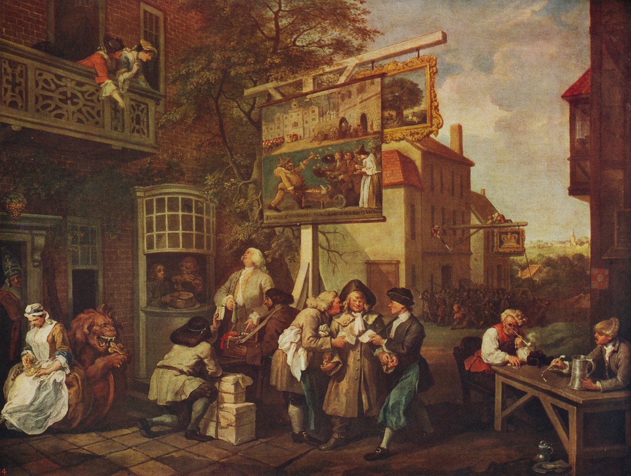A eleição: levantamento de votos, 1754-1755, c1915 de William Hogarth
