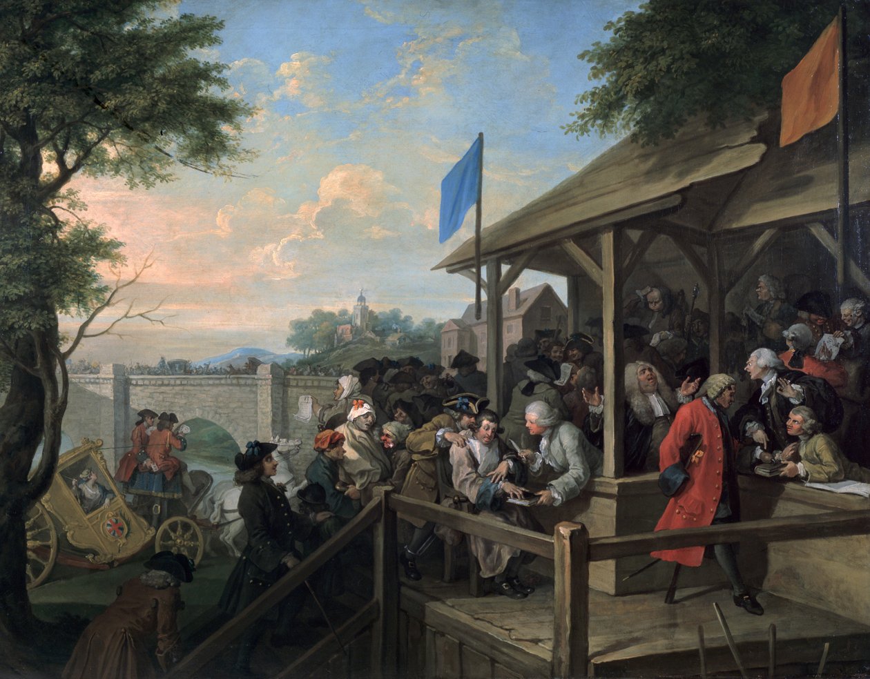 A Eleição III A Votação, 1754-55 de William Hogarth