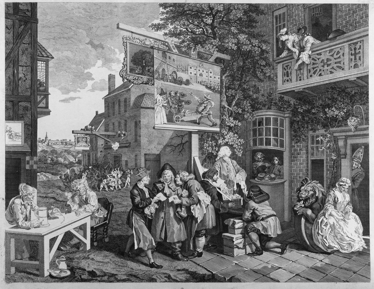 A Eleição II: Aposta por Votos, gravada por Charles Grignion (1717-1810) 1757 (ver também 1997) de William Hogarth